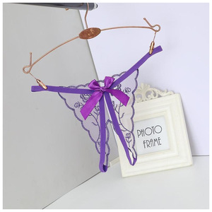 Эротические стринги с вышивкой и кружевом в виде бабочки, женские трусики-стринги, сексуальные прозрачные трусы, стринги с открытой спиной - Product Image 4