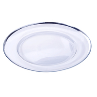 Assiette de présentation décorative en verre argenté de 13 pouces pour mariage, assiette de service ronde pour table à manger, vente en gros