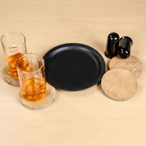 Sous-verres décoratifs en bois faits à la main avec grain naturel rustique pour tables basses, tables à manger et maison contemporaine élégante - Product Image 1