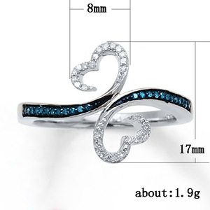 Anillo de mujer con diseño de mariposa calada entrecruzada y piedra brillante, joyería de moda para dedo - Product Image 2