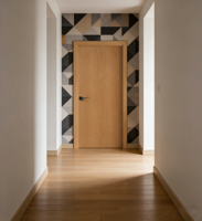 Porte intérieure en bois de haute qualité avec revêtement écologique pour villa et appartement