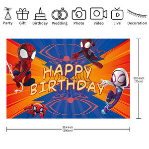 Bannière de fond à thème Spider-Man de dessin animé pour la promotion, décorations de fête d'<span class=keywords><strong>anniversaire</strong></span> pour garçons et enfants, affiches de fond Spider-Man - Product Image 5