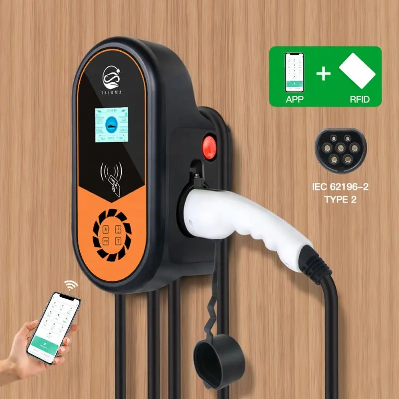 Ev Charger Station 11KW 22KW Wallbox Type 2 Type 1 EV Fast Wall Charger Station Electric Vehicle Car Charging Stations Pile