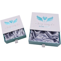 Boîte à tiroirs pour bijoux emballage de cadeau de vêtement doublure en soie collier personnalisé sac à main lunettes boîte coulissante avec doublure en satin et ruban