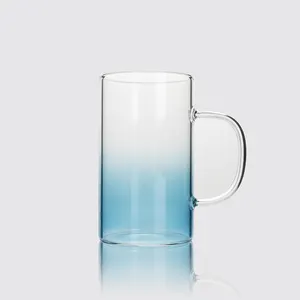 工厂销售各种优质彩色琥珀咖啡杯果汁苏打水玻璃杯