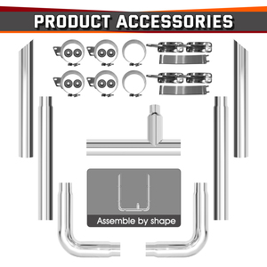 Nhà sản xuất tùy chỉnh miter 8 inch bán xe tải xả Chrome Stack cho peterbilt xả - Product Image 4