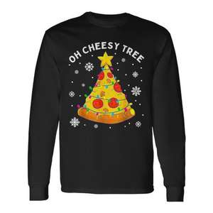 T-shirt à manches longues Oh Cheesy Tree Christmas Pizza Tree - Product Image 1
