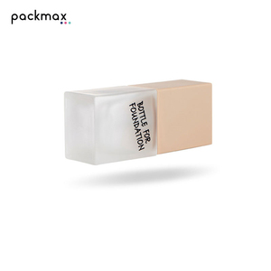 Frosted glass square foundation <b>bottle</b>, matte transparent <b>pump</b> <b>bottle</b>, 20ml, eco-friendly - Product Image 6