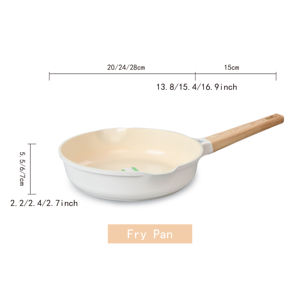 Nouveau design Batterie de cuisine pour hôtel Batterie de cuisine en <span class=keywords><strong>aluminium</strong></span> moulé sous pression avec revêtement antiadhésif blanc Cuisinière à gaz applicable - Product Image 5
