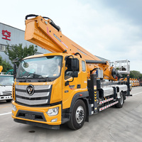 Plateforme de travail aérienne montée sur camion de 45 m, alimentée au diesel, capacité de charge de 400 kg, portée de travail de 27 m, rotation à 360°, flèche télescopique, moteur, boîte de vitesses