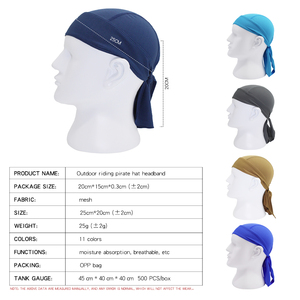 Cyclisme en plein air évacuation de la sueur queue courte enveloppes Durags pour hommes et femmes faveurs turban de sport respirant - Product Image 3