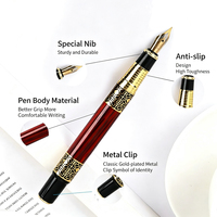 Coffret Cadeau de Luxe Européen : Stylo Plume en Laiton, Encre Premium et Étui en Cuir Gravé – Idée Cadeau pour Homme d'Affaires