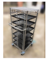 Chariot de rangement antistatique SMT en fil chromé avec plateau ESD en acier au carbone et roues en caoutchouc conductrices de 4 pouces, personnalisable OEM pour PCB