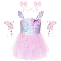 Maillot de bain une pièce princesse pour filles, maillot de bain de plage style jupe très élastique, robe de bain sirène avec écailles irisées chatoyantes