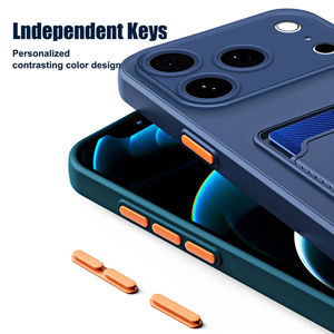 Fundas de Silicona con Ranura para Tarjetas para iPhone 17 Pro Max, Air 13, 12 Mini, <span class=keywords><strong>Funda</strong></span> para iPhone 16 Pro Max, Xs Max, 11, 12, 13, 14, 15 Plus - Product Image 4