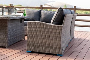 Meubles de jardin en rotin, canapé <span class=keywords><strong>d</strong></span>'angle avec table de foyer au propane sans fumée, ensemble de <span class=keywords><strong>salon</strong></span> en osier pour patio, ensemble de salle à manger pour cour - Product Image 6