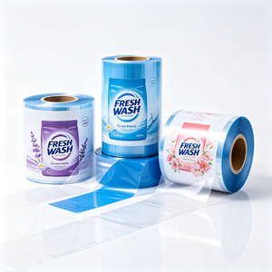 Rouleau d'autocollants laminés imprimés sur mesure, étiquettes d'emballage découpées, autocollants adhésifs bleus et blancs pour emballages de détail - Product Image 4