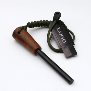 Allume-feu en tige de magnésium avec manche en bois et grattoir en acier inoxydable, outil de survie et de camping 10100 - Product Image 4