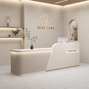 YS-0638 настраиваемый L-образный угловой стойка регистрации, современный китайский стиль, стойка регистрации для отелей, салонов красоты, магазинов одежды - Product Image 1