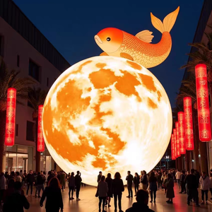 โมเดลปลาคราฟแดงขนาดใหญ่ทันสมัย ทำจากวัสดุ Oxford/PVC กันน้ำ สำหรับงานเทศกาล งานเฉลิมฉลอง และโฆษณา - Product Image 2