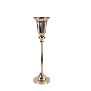Tall Gold Silver Wedding <strong>Flower</strong> Stand Centerpiece Metal Trumpet <strong>Flower</strong> <strong>Vase</strong> for Party Table Decorations - Product Image 6