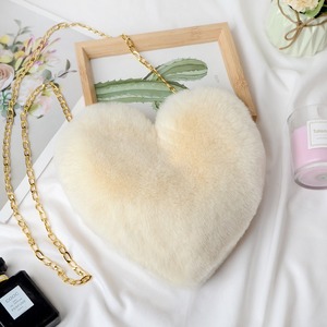 Bolso de Moda de Felpa con Forma de Corazón para Mujer, Bandolera con Cadena, de Lana Artificial, Estilo Amor, de un Solo Hombro, Color Melocotón, Regalo, Cartera <span class=keywords><strong>Zero</strong></span> - Product Image 3