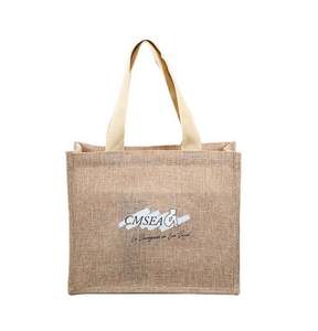 Sac fourre-tout en coton et jute pour femme tendance, sac en maille élégant pour les courses - Product Image 3