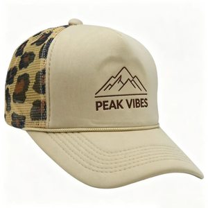 Casquette de baseball en maille à imprimé léopard, personnalisable avec logo, ajustable et respirante, pour femmes et hommes, vente en gros - Product Image 1