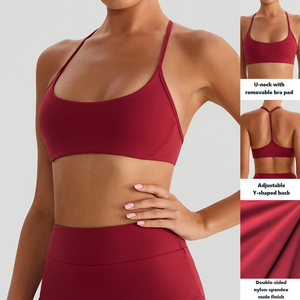 XW-YW576 KW439 Custom 2 Stück rücken freier BH Sport Hip Line Shorts Yoga Active wear Atmungsaktives Frauen Yoga Set Frauen Workout Set - Product Image 3