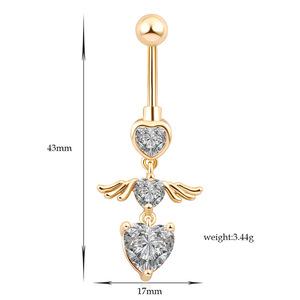 Ailes d'<span class=keywords><strong>ange</strong></span> en forme de coeur anneaux de <span class=keywords><strong>nombril</strong></span> <span class=keywords><strong>nombril</strong></span> <span class=keywords><strong>Piercing</strong></span> bijoux anneau <span class=keywords><strong>nombril</strong></span> ongles mode bijoux de corps - Product Image 6