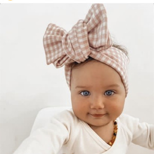 Diadema elástica de nailon con lazo doble grande y ancho, estilo floral a cuadros, para bebé recién nacida, novedad 2023, superventas en Instagram - Product Image 5