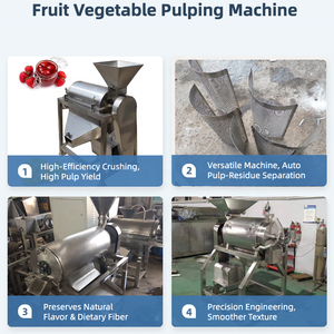 Broyeur industriel de fruits et légumes avec pompe, extracteur de jus en acier inoxydable 304, machine de traitement, capacité de 500 à 3000 kg/h - Product Image 5