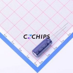 Condensador Electrolítico de Aluminio de Montaje Pasante ERS1KM101F20OT, Componente de Montaje Pasante (THT), D8xL20mm 100uF 20% 100V 3.5mm - Product Image 2