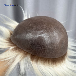 Prótesis Capilar Masculina con Color <span class=keywords><strong>Degradado</strong></span>, Cabello Remy Indio, Base de Inyección de PU, 120% de Densidad - Product Image 3