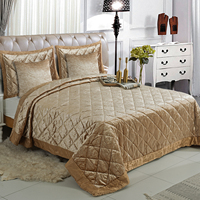 Ensemble de couette en velours écrasé 3 pièces, moderne, luxueux, moelleux, matelassé, écologique, pour toutes les saisons