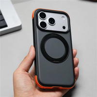 Coque antichoc rigide en TPU mat avec anneau magnétique rotatif et pare-chocs contrastant pour iPhone 18 Pro, 17 Pro, 17 Pro Max