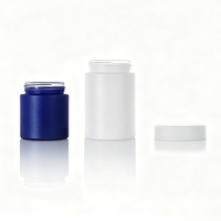 Emballage pour fleurs, pot en verre rond mat coloré de 3,5 g, 2 oz, 3 oz, 4 oz, à large ouverture, côtés droits, avec couvercle à sécurité enfant