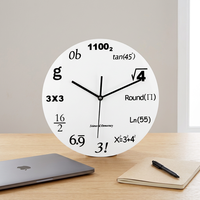 Jam Dinding Analog Kuarsa Formula Matematika Kreatif Desain Modern Pemandangan Indah Set Tiga Bagian Pelat Tebal 15mm Bertenaga Baterai