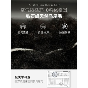 High Quality Horsehair Handmade Mattress 20cm Thick <b>Glue</b> Free Formaldehyde Free Premium Master Bedroom Mattress - Product Image 4