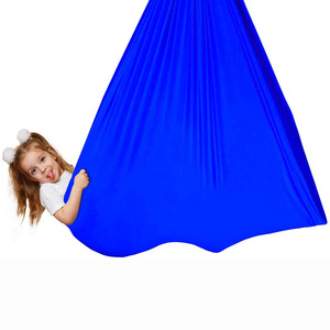 Children's Elastic <b>Hammock</b> Swing Chair Blue <b>Indoor</b> Outdoor Playhouse Hanging Seat 50kg Load Capacity Modern Design - Product Image 4