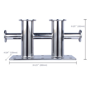 Poste de Acero Inoxidable 316 con Doble Cruzeta para Anclaje de Cuerdas en Muelles Náuticos - Product Image 3