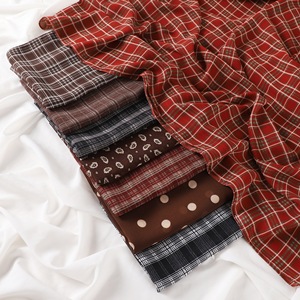 Écharpe longue en <span class=keywords><strong>mousseline</strong></span> à imprimé à carreaux et pois pour <span class=keywords><strong>femme</strong></span>, douce, respirante, multicolore, polyvalente, élégante, châle hijab - Product Image 2