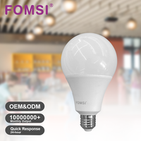 Bombillas LED FOMSI de Alta Calidad A60 7W 9W 12W 15W 18W 20W, Bombilla Globo AC 165-265V, Espectro Completo, Venta al por Mayor de Fábrica