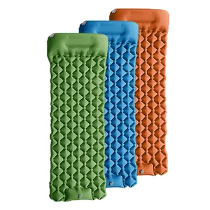 Colchón de aire inflable compacto de inflado rápido para acampada, bomba de presión de pies para mochilero, almohadilla para dormir inflable, 25s