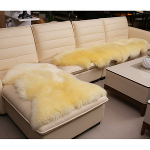 Whole Sheepskin Wool <b>Rug</b> Rectangle 100 Wool Solid Color For Living Room Bedroom Sofa Cushion <b>Bedside</b> <b>Rug</b> Set - Product Image 1