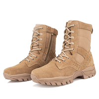 Bottes tactiques marron pour l'entraînement, le camping, la pêche, la chasse, la randonnée, respirantes, imperméables, chaudes, en cuir véritable Oxford