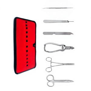Ensemble d'instruments de podologie et de chiropodie en acier inoxydable de haute qualité, certifiés CE ISO13485 Classe I, 5 pièces, coupe-ongles - Product Image 1