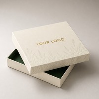 Boîte cadeau rigide et robuste avec couvercle et base, dorure à chaud, doublure verte, impression personnalisée, recyclable, qualité supérieure, vente en gros, directement de l'usine