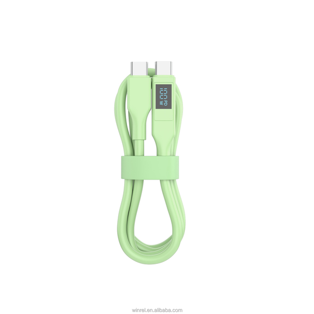 LED Liquid Silicone Gel Fast Charging 100w Type C to Type C Digital Silicone Data Cable USB Cable for Phone Tablet