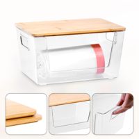 2 packs de sacs poubelle rectangulaires extra larges avec poignées en bambou Distributeur de sacs poubelle pour le stockage des aliments Organisation de la maison